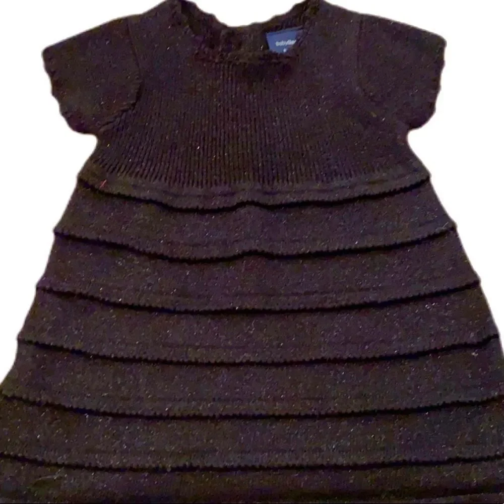 Gap Baby Dress Black Knit Silver Flecks Casual or Dressy Infant Size 0-3 Months